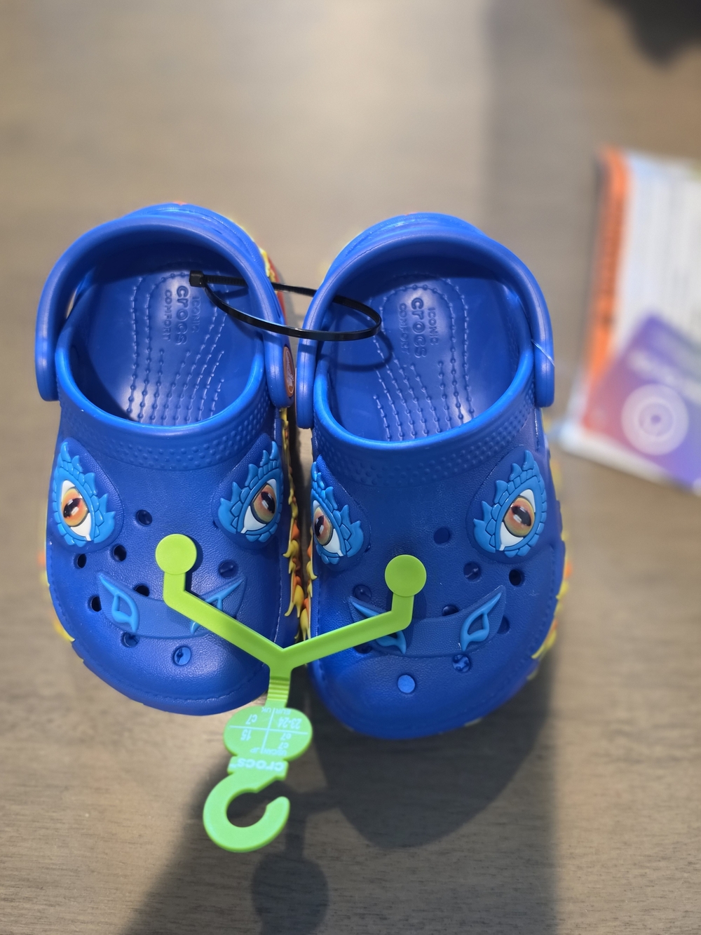 Crocs blue dragon light up shoes